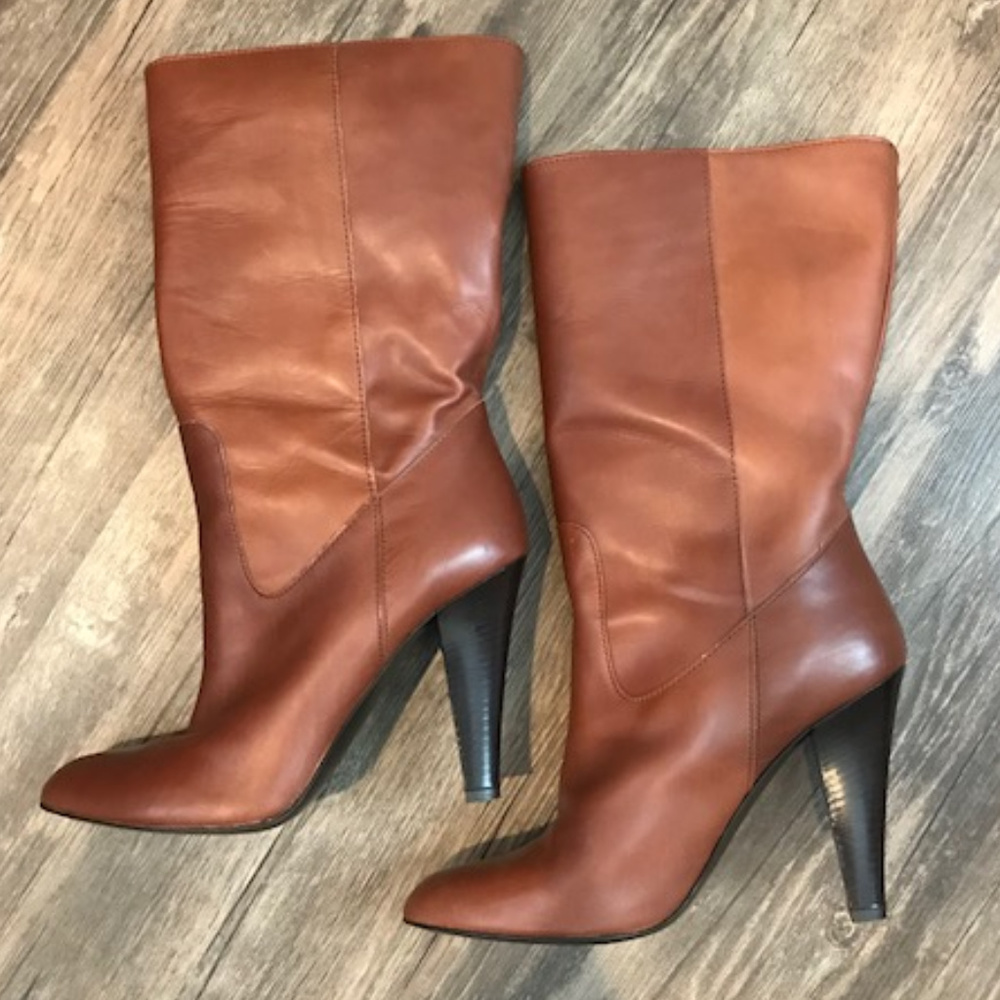 COACH Brown Leather High Heeled Boots